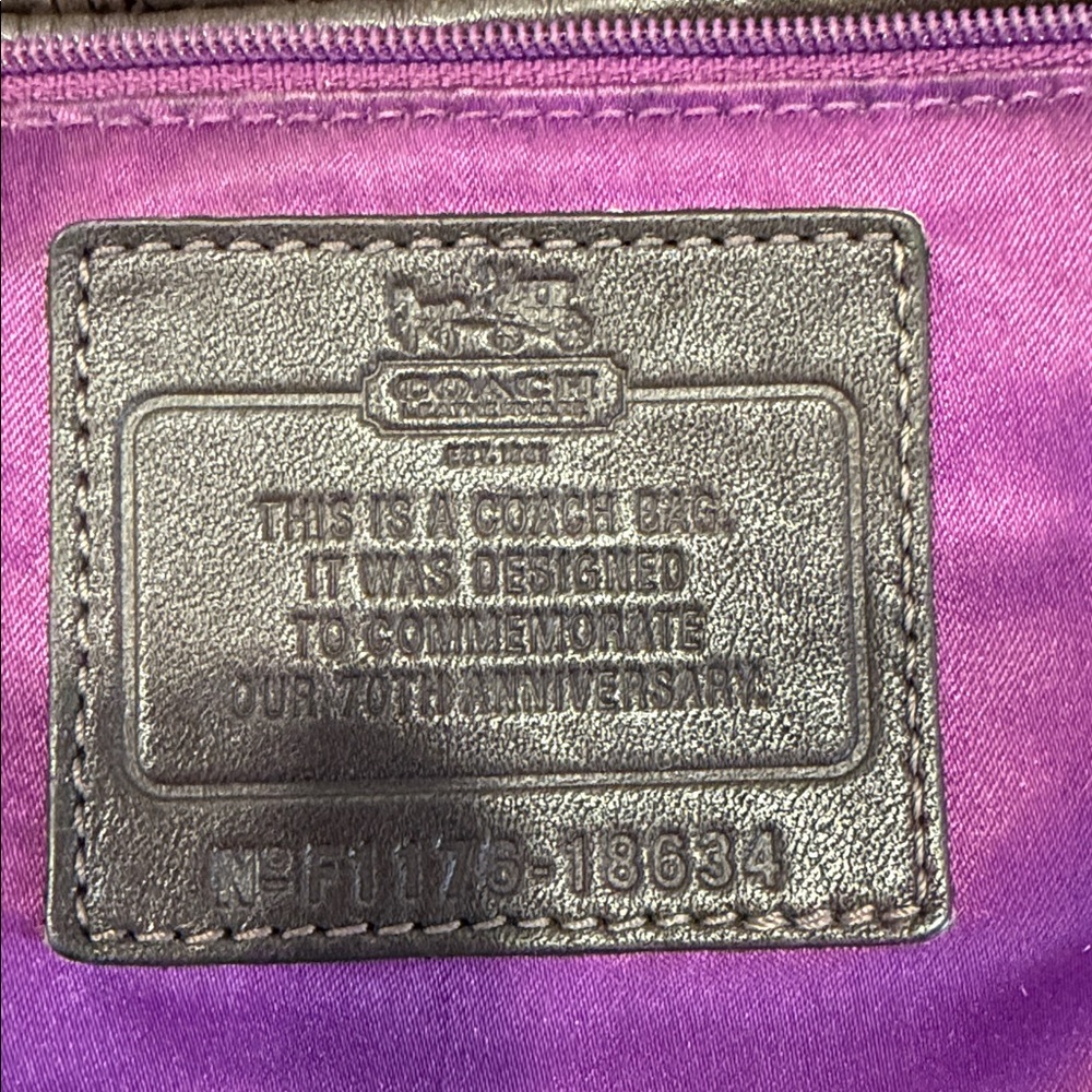 Coach Madison Dark Brown Textured Shoulder Bag 70th Anniversary with dust bag - Picture 5 of 5